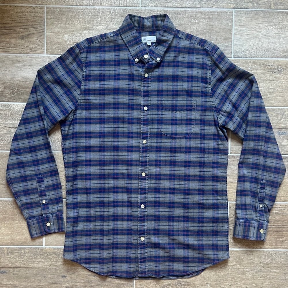 GAP Men’s Plaid Button Down Long Sleeved Shirt Sz Large Tall